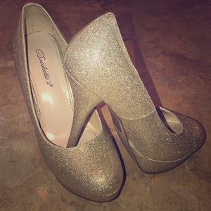 Gold Glitter Heels